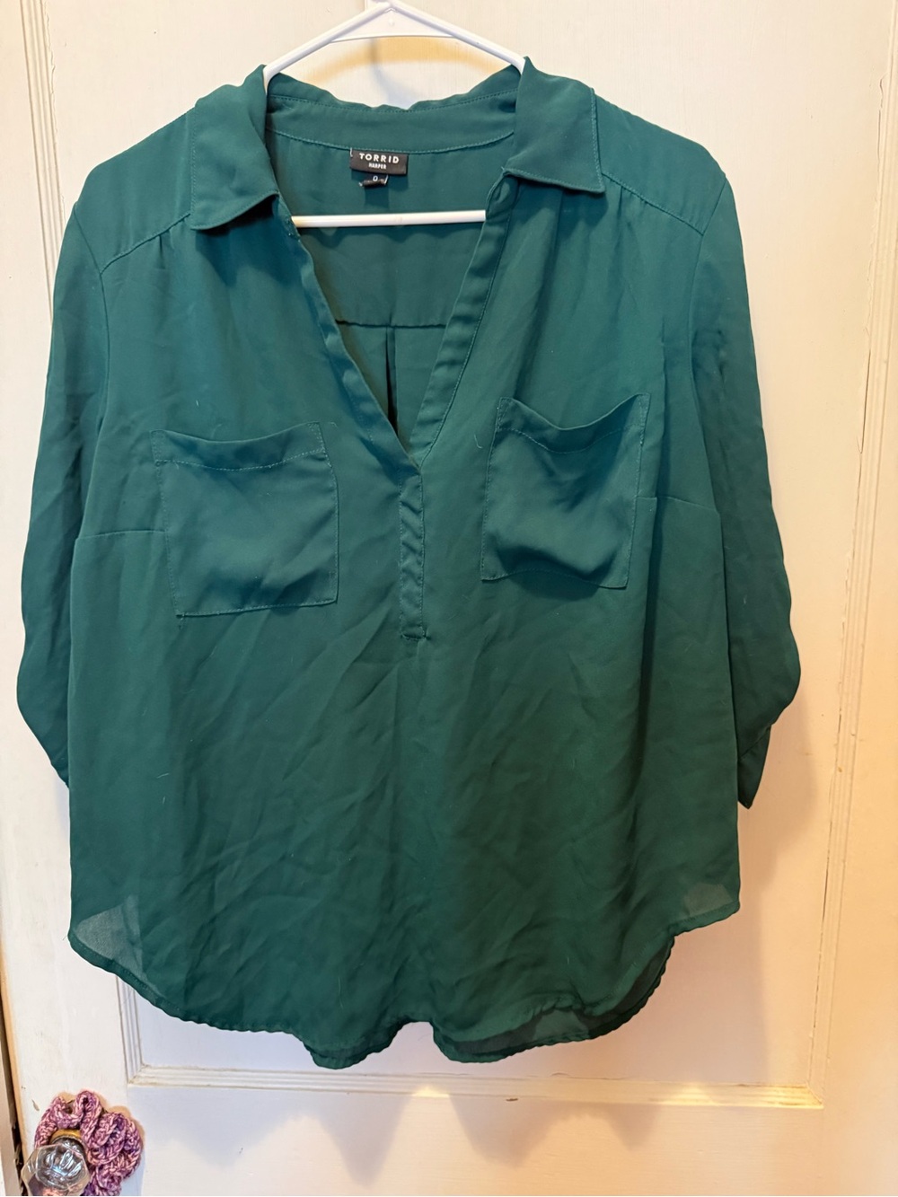 Torrid green V-Neck Blouse - Women's Top